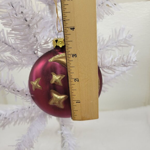 Vintage Two-Sided Celestial Moon Face and Stars Christmas Ornament - Picture 6 of 6